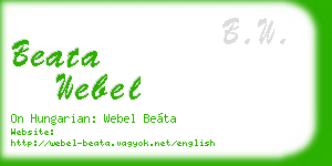 beata webel business card
